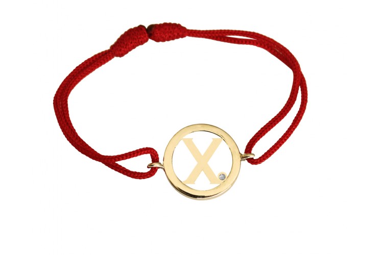 Alphabet X Gold Bracelet